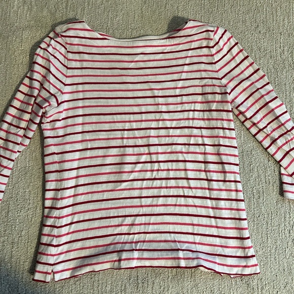 LOFT cotton stripe 3/4 sleeve tshirt - cotton size XL - Picture 1 of 2